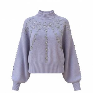 Anthropologie Pilcro Embellished Lilac Sweater NWT